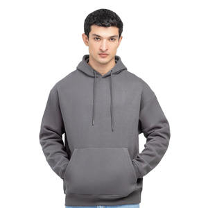 Sudadera con capucha holgada de gran tamaño de algodón pesado Sudadera con capucha informal elegante sin cremallera Sudadera con capucha de manga larga - Product Image 1
