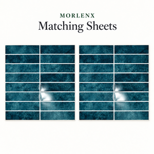 Papel Tapiz Autoadhesivo MORLENX con Aspecto de Piedra Azul Turquesa, Patrón de Azulejos Lineales Brillantes, Despegable y Pegable para Decoración de Paredes de Cocina - Product Image 1