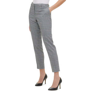 Pantaloni da donna Tommy Hilfiger a vita alta, slim fit, a quadri, antipiega, modello cargo, blu, taglia 8 - Product Image 3