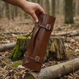 Ensemble de couteaux de chef sur mesure de haute qualité en acier Damas avec manches en bois, 7 pièces avec étui en cuir - Product Image 3