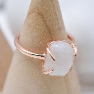 Quantité minimale de commande bas bijoux en gros 925 bague en argent sterling bague en pierre de lune brute naturelle - Product Image 5