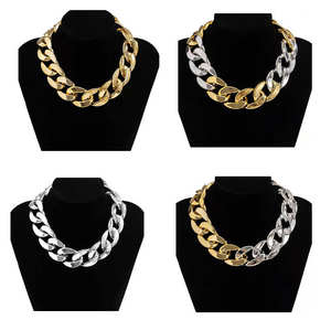 Collar Unisex de Moda Retro Hip-hop con Cadena Cruzada Gruesa Exagerada, Chapado en Plata de Ley y Diamantes, para Aniversario - Product Image 5