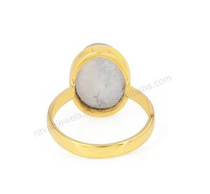 Buena calidad 925 plata esterlina Arco Iris piedra lunar joyería de piedras preciosas anillo fino fabricante suministro hecho en India regalo para mujeres - Product Image 4