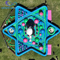 Terrain de jeu de trampoline d'amusement gonflable extérieur commercial parcours d'obstacles personnalisé grand parc gonflable de Hous de rebond