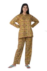 Conjunto de pijama de verano para mujer, hermoso uso diario, cómodo vestido de dormir de manga larga - Product Image 2