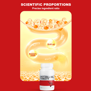 高評価のペット用オキアミ油タブレット、毛並みのケアと関節の保護のための栄養補助食品、猫と犬の両方に適しています - Product Image 4