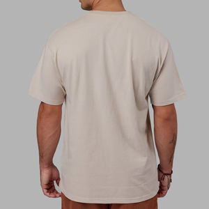 T-shirt décontracté pour homme en tissu tissé, prix de gros personnalisé, surdimensionné, de haute qualité, pour la salle de sport, entraînement, tee-shirt pour homme - Product Image 2