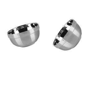 Bols à double paroi en acier inoxydable poli, écologiques, manipulation confortable pour les repas chauds/froids, utilisation longue durée en cuisine - Product Image 3