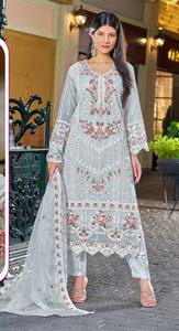 Nuevo traje de organza pesado estilo pakistaní bordado elegante trabajo impresión Digital para ropa de fiesta venta en línea - Product Image 4