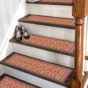 Alfombra con Estampado Étnico: Alfombra de Entrada de Chenilla con Diseño Botánico de Flores Boho, Alfombra de Lujo - Product Image 3