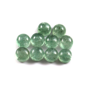 9X9MM AAA ผลึกควอทซ์สตรอเบอรี่สีเขียวธรรมชาติทรงกลมแบนหลังเจียระไนแบบหลวมทำเครื่องประดับขายส่งมาก - Product Image 4