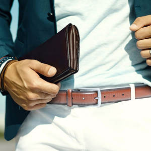 Cinturón de Cuero y Acero con Logotipo Personalizado de Alta Calidad para Hombre |   Duradero, Clásico, Informal de Negocios, Impermeable y Transpirable |   OEM/ODM - Product Image 3