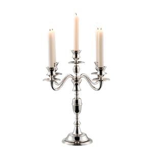 Candélabre argenté personnalisable à 5 bougies dessus de table de mariage petit candélabre décoratif en métal nickelé fait main décoration - Product Image 1