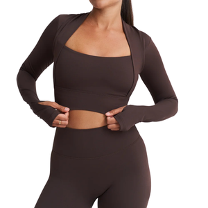 Tops de Yoga de Talla Grande, Corte Regular, Manga Corta, Transpirables, Ecológicos, Elásticos, Ropa Deportiva Activa para Entrenamiento, Fitness, Gimnasio y Deportes - Product Image 1