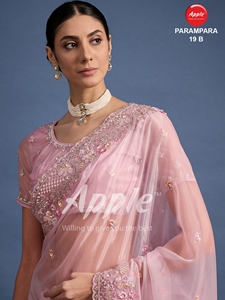 Tissu en cristal exquis de Parampara avec barbe travail nouveaux débuts vêtements indiens pakistanais artisanat fin Style d'élégance - Product Image 5