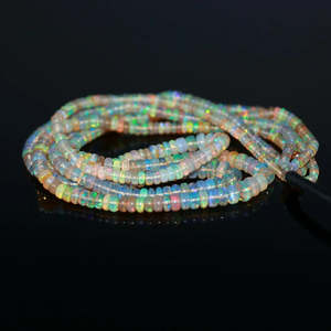 100% Natural Ethiopian OPAL SMOOTH Rondelle <b>Bead</b> Loose Nature <b>Crystal</b> From Ethiopia - Product Image 1
