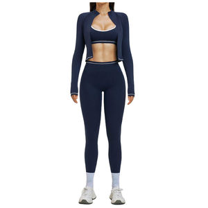 <b>Women</b> Three Piece Yoga Set Stretch Sports Bra High Waist <b>Leggings</b> Gym Fitness Running Training Sportswear Yoga Set For <b>Women</b> - Product Image 6