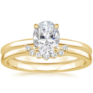 925 Silver Lab Grown Diamond <b>Ring</b> Set Classic Oval Shape Fine Engagement Wedding Promise <b>Ring</b> for Bezel Setting Anniversary - Product Image 2