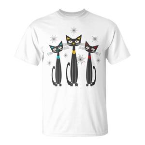 Maglietta Cat Vintage Retro Mid Century Long Neck Cats in stile anni '50 e '60 - Product Image 1