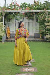 Navratri lehenga choli ชุดพิเศษ navratri chaniya choli อินเดียสำหรับผู้หญิงสวมแบบดั้งเดิม lehenga choli เจ้าสาวผ้าฝ้ายบริสุทธิ์ lehenga - Product Image 5