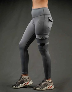 Style doux taille moyenne femmes jambières d'entraînement Logo respirant Fitness Gym Yoga collants filles vêtements de sport pantalons d'entraînement poche - Product Image 1