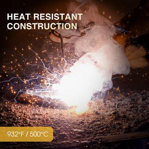 Guantes de soldadura de cuero de vaca con palma de dedo completo reforzado Guantes duraderos resistentes ignífugos de alta calidad - Product Image 6