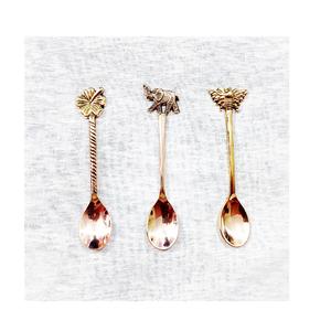 Ensemble de 4 cuillères à café en plumes en laiton de luxe pour la maison et l'hôtel Ensemble de cuillères à café de haute qualité avec vernis pour la cuisine - Product Image 2