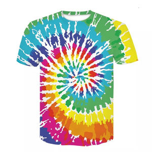 Nouvel Arrivage T-shirt Décontracté à Manches Courtes en Jersey Tie-Dye Personnalisé pour Homme - Motif Uni 100% Coton Respirant Haute Qualité - Product Image 5