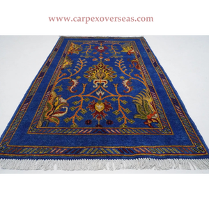 Latest Design Afghan Floral Style Handmade Rug For Home Living Area Custom Size Stain Resistant Best For Gifting - Product Image 1