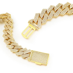 Master Crafted Cuban Round Cut Moissanite Diamond Hip Hop Elegante pulsera de eslabones cubanos Oro de 14K - Product Image 5