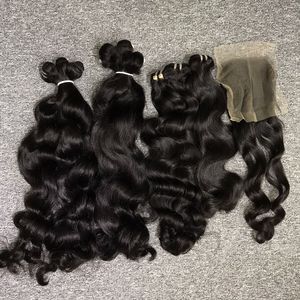 ช่อผมปลอมสีดำเป็นลอนคลื่นธรรมชาติผมคนจากเวียดนามแบบคู่สไตล์สีธรรมชาติคุณภาพสูง - Product Image 5