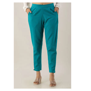 Pantalon en toile pleine longueur coupe régulière pour femmes pantalon poches latérales taille élastique Anti-rides Anti-boulochage tissu respirant pour - Product Image 5