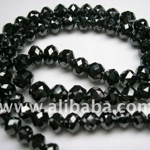 Cuentas de diamantes naturales sueltas personalizadas negras 2mm 3mm 4mm piedra de bola facetada redonda - Product Image 3