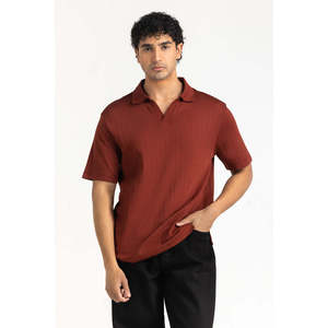 Camisa de Hombre, Corte Regular, Tejida, con Logotipo Bordado en el Frente, Cierre de Botones, Manga Corta, Cómoda, 100% Poliéster, Transpirable - Product Image 1