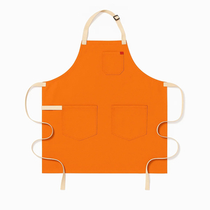 Delantal Naranja sin Mangas con 3 Bolsillos, de Lona Tejida, Resistente al Agua, Duradero, Lavable a Máquina, para Artículos de Limpieza - Product Image 1