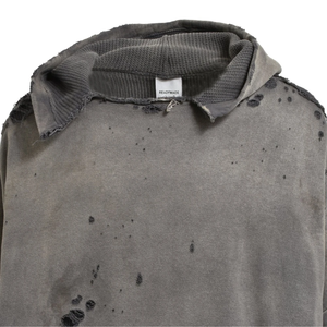 Sweat à capuche vintage personnalisé avec peinture de détresse, lavage à l'acide, sweat à capuche épais délavé au soleil pour hommes en coton éponge française surdimensionné sweats à capuche pour hommes - Product Image 2