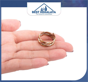 Bague en cuivre martelé étincelant: Bande réglable pour homme de style bohème-Cadeau idéal pour les maris-Bijoux en cuivre uniques - Product Image 6