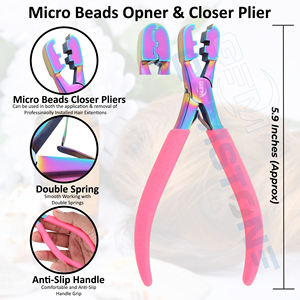 Alicates Profesionales Duraderos y Reutilizables para Extensiones de Cabello, Tamaño de Boca de 4 mm / 6 mm, Herramienta de Anillo de Microperlas de Acero Inoxidable Arcoíris - Product Image 5