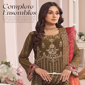 Anchal COLLECTION ชุดงานแต่งงาน3ชิ้นสำหรับเด็กผู้หญิงชุดปาร์ตี้ผ้าชีฟองปากีสถานสำหรับผู้หญิง VOL anchal motis เทศกาลแฟชั่น - Product Image 4