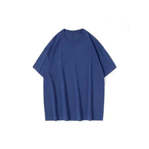 T-shirt de sport pour homme en coton 100% avec logo personnalisé, qualité supérieure, poids lourd, coupe ample, motif uni, tissu tricoté 220 grammes - Product Image 3