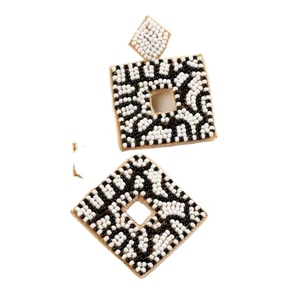 Boucles d'oreilles en perle de graine multicolores en forme de goutte, boucles d'oreilles brodées à la main en inde, bijoux à la mode pour femmes et filles - Product Image 5