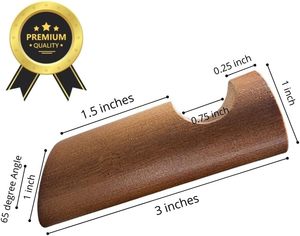 Lot de 6 crochets muraux en bois de bambou-Crochets montés rustiques faits à la main-Crochets muraux en bois robustes-Cintre d'entrée décoratif moderne - Product Image 2