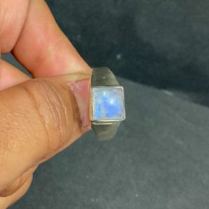 Bague pour homme en laiton plaqué argent, vente en gros de pierre de lune, pierre naturelle oxydée, cristal, bijoux fins, cadeau pour les mariages et les fêtes - Product Image 2