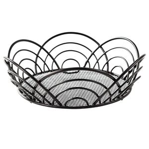 Bols de service pour collations de cuisine élégants et modernes nouveauté bols à fruits de concepteur en treillis métallique poignée en cuir sculpté durable - Product Image 6