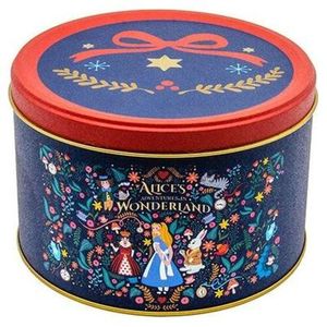 <span class=keywords><strong>2</strong></span>.5L Alice trong Wonderland kim loại hộp thiếc Ø 175x110mm trượt nắp có thể tái chế tinplate container cho Bạc Hà cấp thực phẩm dập nổi biểu tượng - Product Image 2