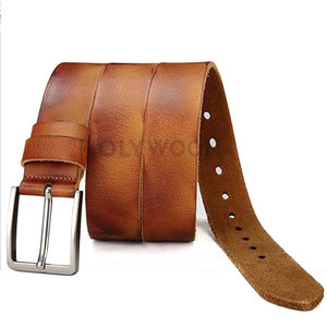Ceintures en cuir de vachette de luxe pour hommes avec boucle en acier, qualité supérieure, imperméables et légères pour un style décontracté et professionnel - Product Image 3