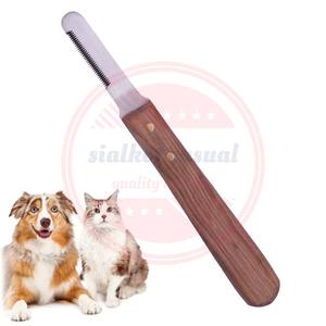 Cat & Dog Stripping Knife <b>Hair</b> Grooming Comb\Professional Wooden Handle Stainless Steel Striping Knife - Product Image 2