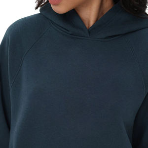 Sweat-shirt à capuche pour femme en molleton français, lourd, écologique, délavé à l'acide, avec logo personnalisé, pull uni, vente en gros - Product Image 4