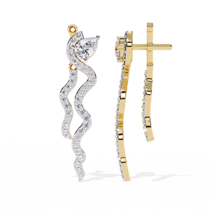 Pendientes Brillantes de Oro de 18K para Mujer con Diamantes Redondos Cultivados en Laboratorio - Product Image 1