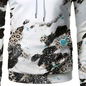 Haute qualité marron blanc pleine fermeture éclair à capuche bouffée impression Streetwear personnalisé pas de chaîne goutte épaule pull plaine hommes à capuche - Product Image 2